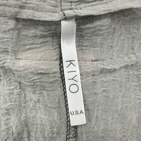 KIYO | M | Crushed Rayon Two-Tone Stainless Cowl Neck Lightweight Pullover Top - Picture 9 of 9